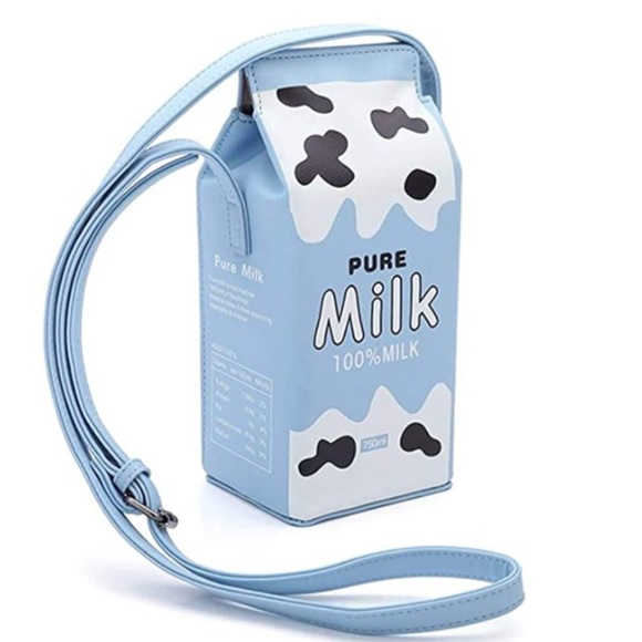 🆕 Milk Box Crossbody PU Leather Bag - Picture 2 of 11